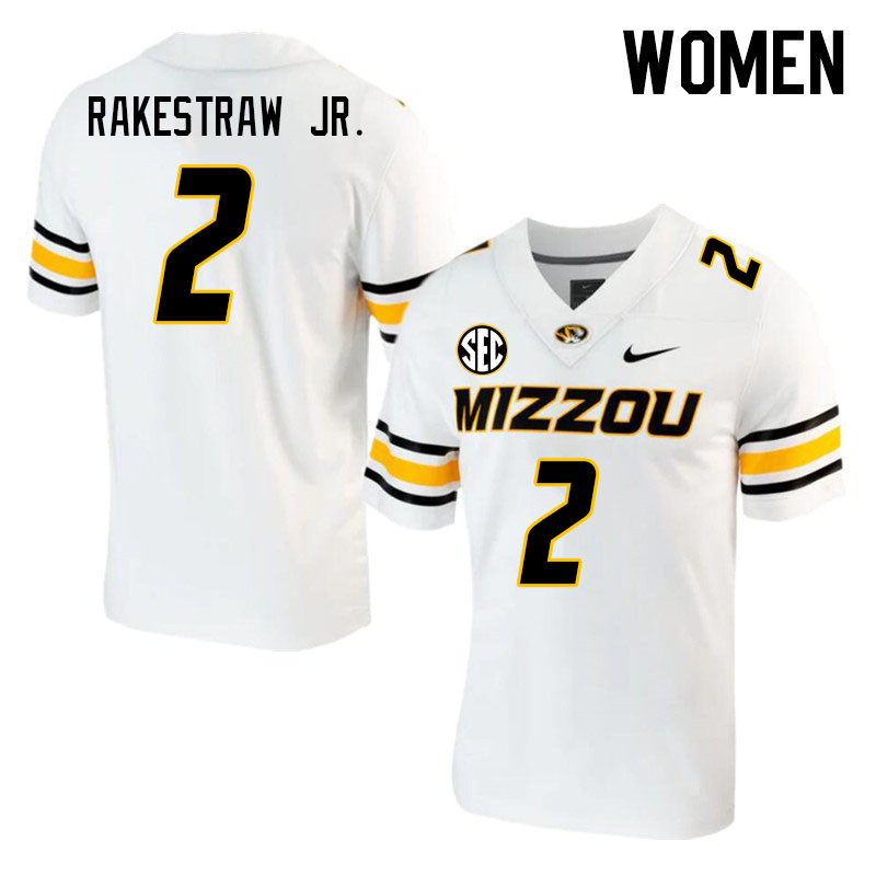 Women #2 Ennis Rakestraw Jr. Missouri Tigers College 2023 Football Stitched Jerseys Sale-White